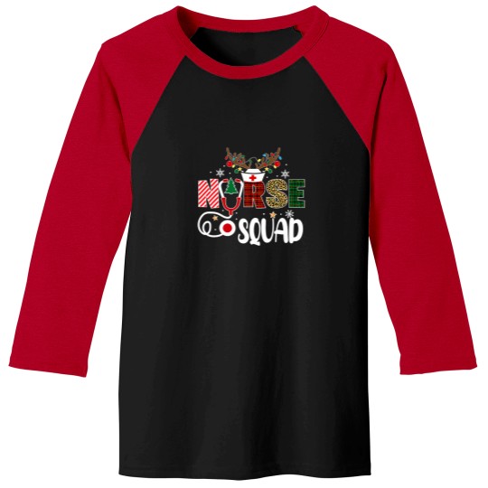 Discover Christmas Nurse Crew Squad Xmas Nursing Pajamas Baseball Tees