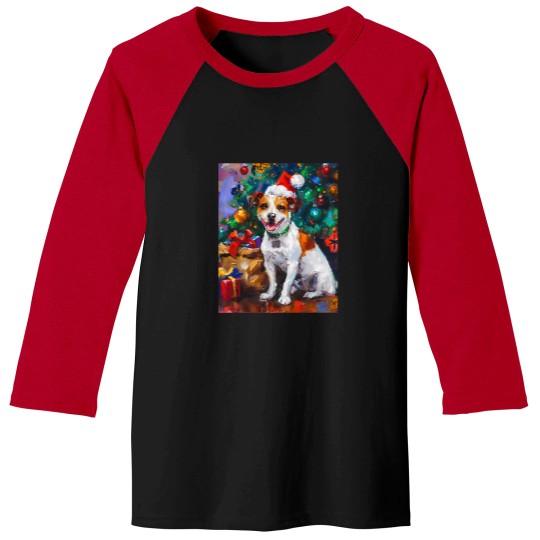 Discover Jack Russell Terrier Yuletide Greetings Baseball Tees