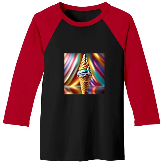 Discover Shimmering Ice Cream Cone Baseball Tees