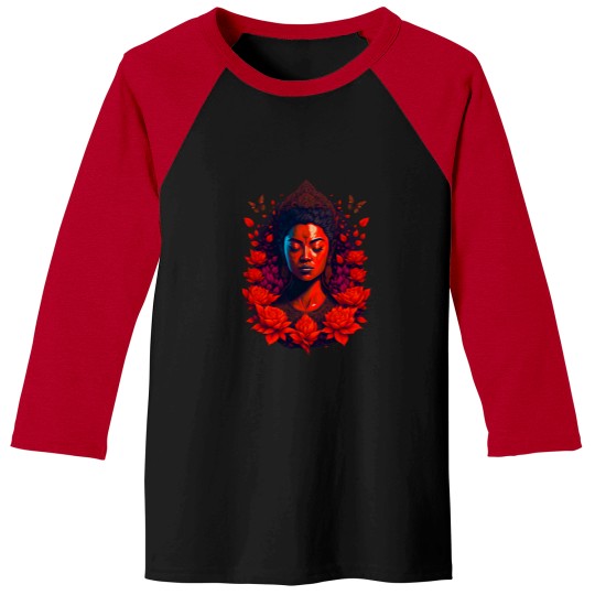 Discover The red female buddha, digital art Baseball Tees