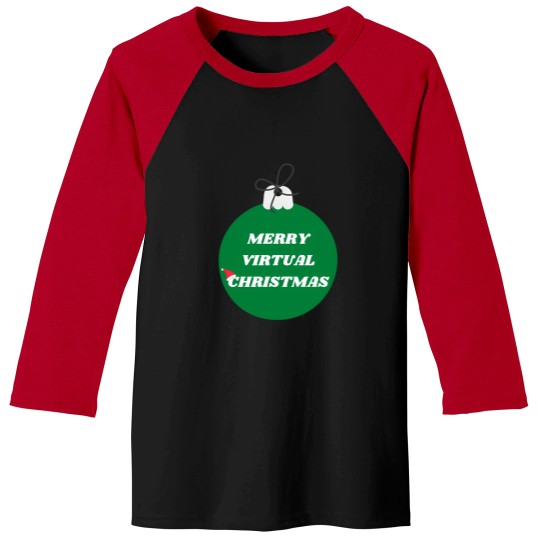 Discover Merry Virtual Christmas Bauble Baseball Tees