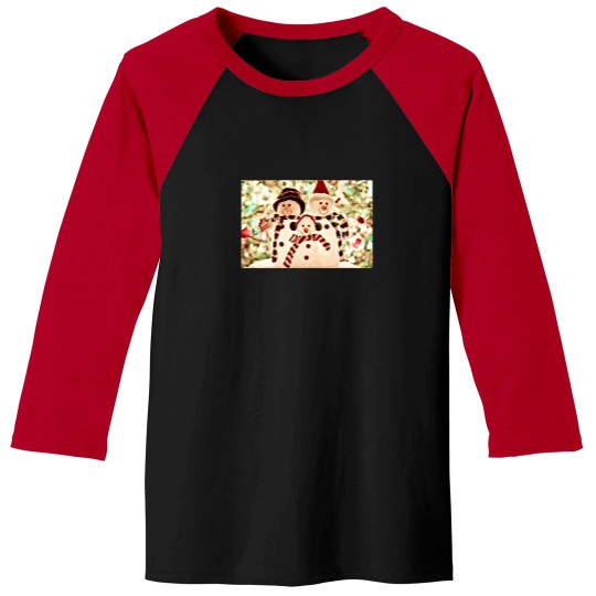 Discover 3 Christmas Snowmen Baseball Tees