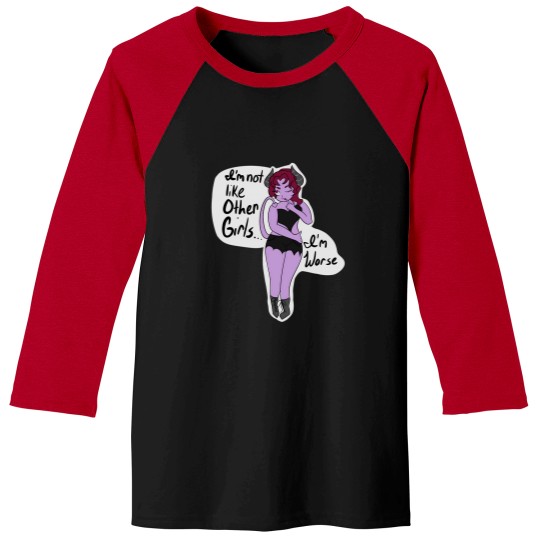 Discover Im Not Like Other Girls Im Worse Devil Girl Baseball Tees