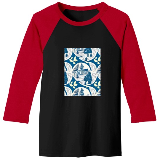 Discover Abstract Toile Design Graphic Baseball Tees