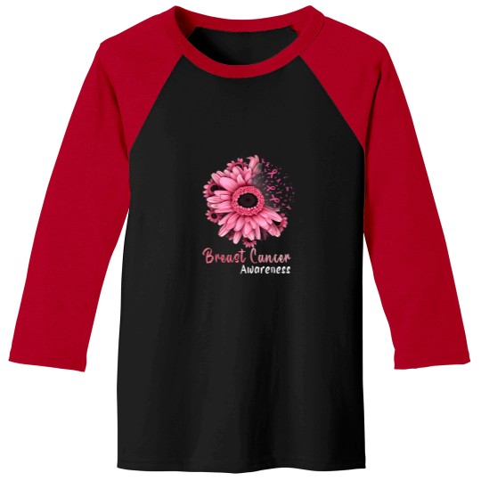Discover Sunflower Breast Cancer Awareness Pink Ribbon In October T-Shirt Baseball Tees