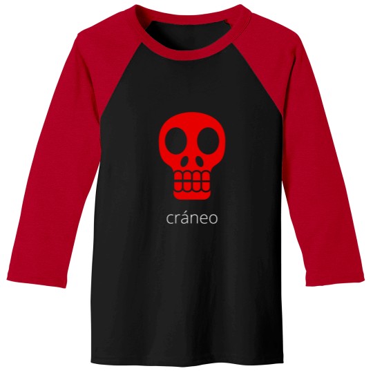 Discover Red Skulls Halloween Baseball Tee