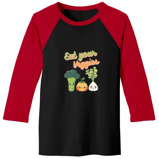 Discover Eat Your Veggies Vegetarian Vegans Environmentalist Veggie Power Baseball Tees