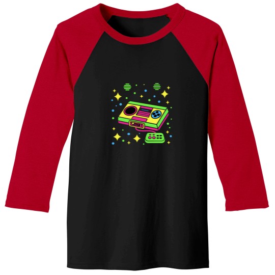 Discover 80S Old Game Console System 2 Baseball Tees