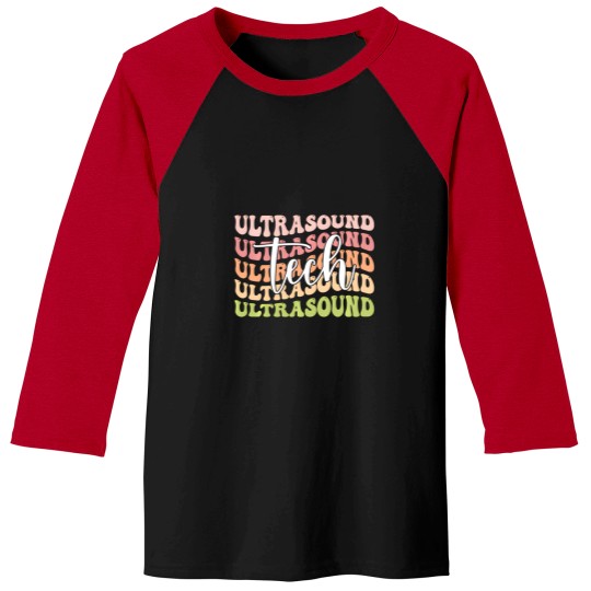 Discover Ultrasound Tech Groovy Ultrasound Technology Baseball Tees