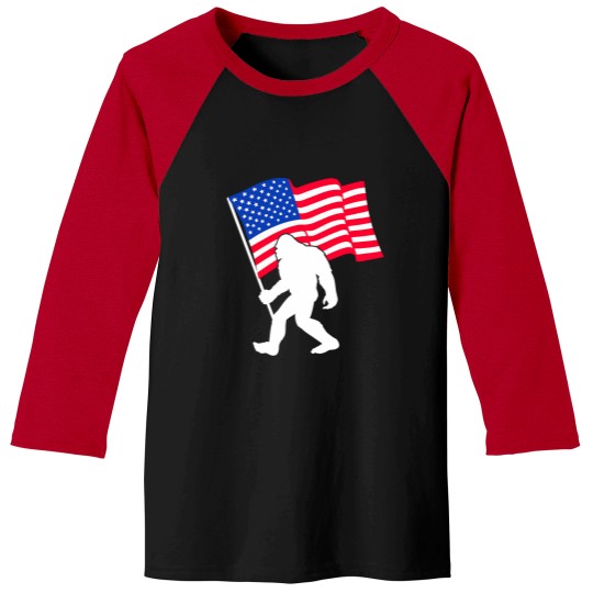 Discover bigfootss weaving USA flag patriotism 4th July Baseball Tees