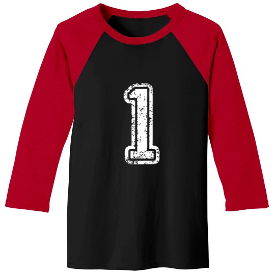 Discover 1 Number One Sports Team T-Shirt White Text Baseball Tees