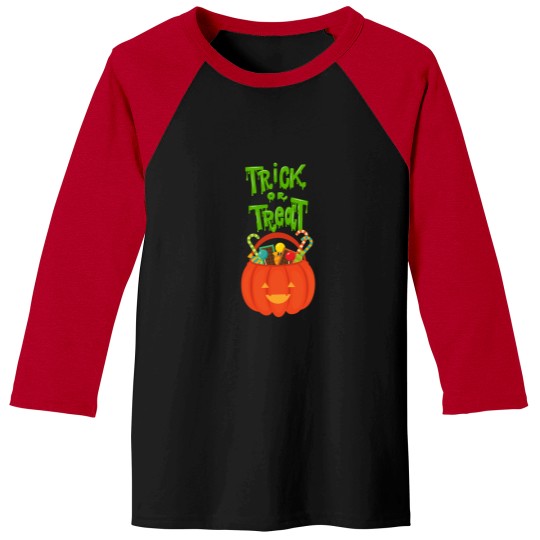 Discover Trick or Treat Pumpkin Halloween Essential Baseball Tees