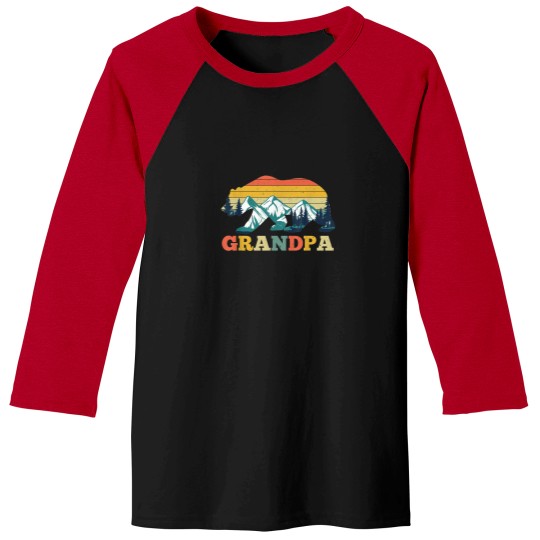 Discover Grandpa Bear Camper Camping Mountain Fathers Da Baseball Tees