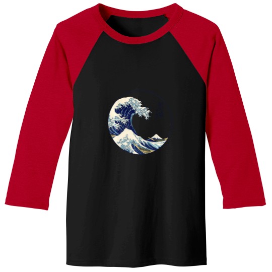 Discover The Great Wave Off Kanagawa By Hokusai Baseball Tees
