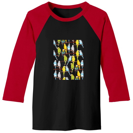 Discover Budgie pattern watercolour Active Baseball Tees