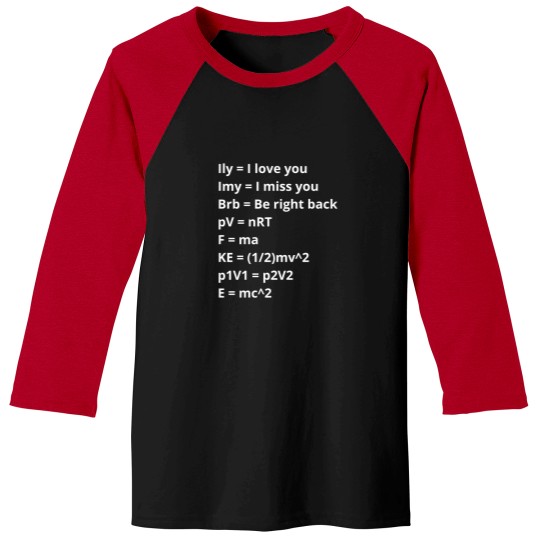 Discover Funny Science Formulas Baseball Tees
