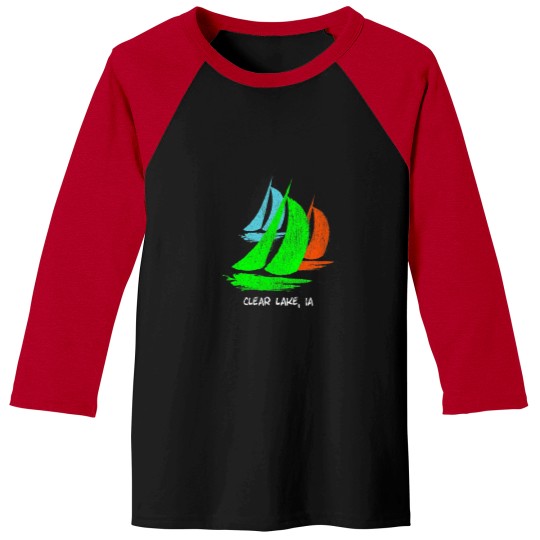 Discover 80s 90s Style Clear Lake IA Sailing Baseball Tees
