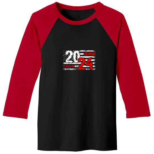 Discover Senior Class Of 2024 Seniors Grad Usa Flag 2024 Baseball Tees
