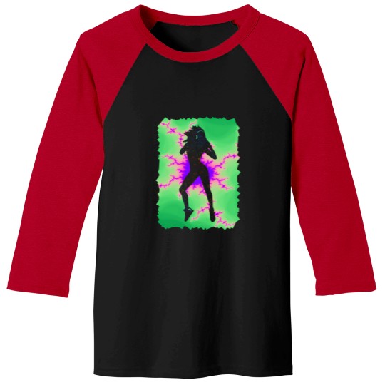 Discover Colorful Rainbow Dancer Fractal Art Silhouette For Nerds Or Birthday 11 Baseball Tees