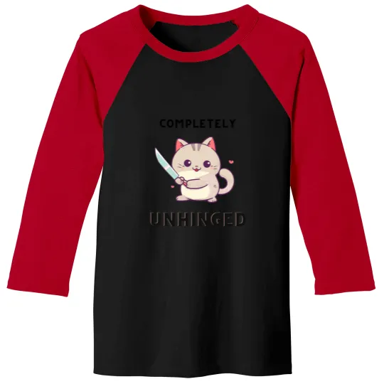 Discover Unhinged Cat Shirt Baseball Tees