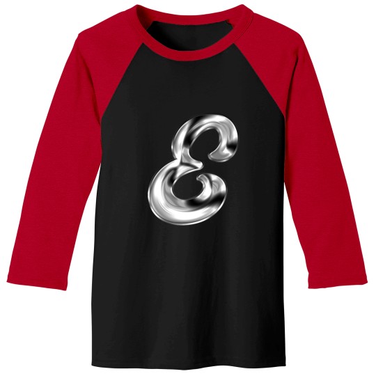 Discover Metal Liquid Alphabet Letter E Baseball Tees