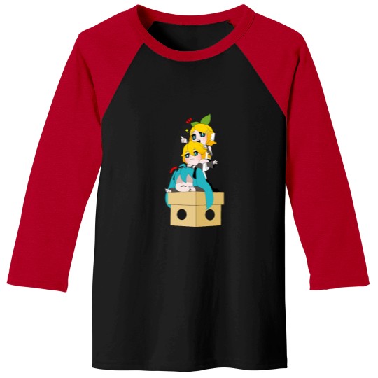 Discover Vocaloid - Kagamine Rin, Kagamine Len and Hatsunee Miku Chibi i Baseball Tees