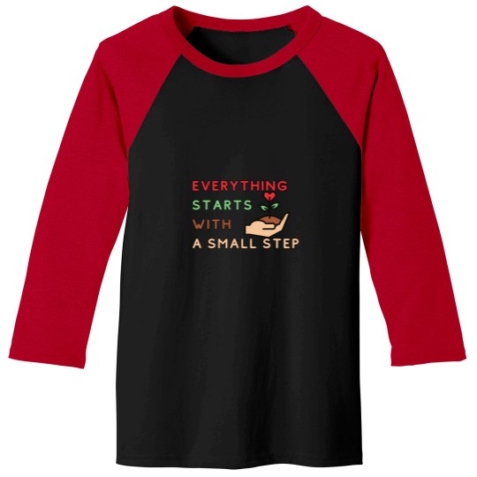 Discover Everything Starts With a Small Step (4) Baseball Tees