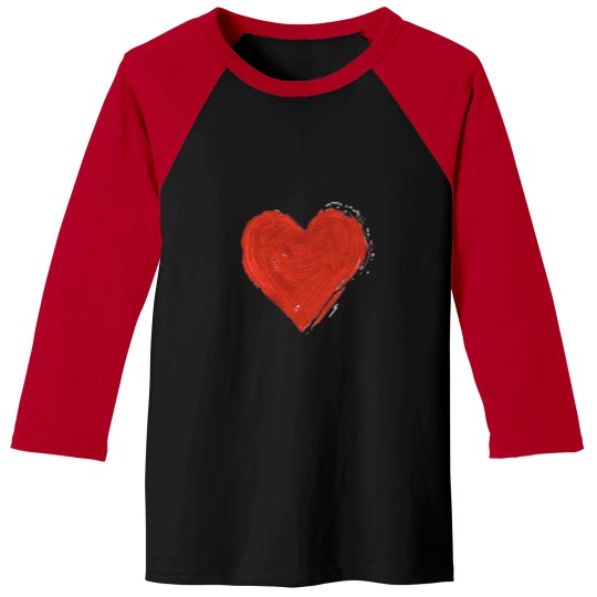 Discover Hand Painted Heart Baseball Tees