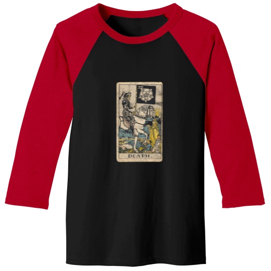 Discover Occult Tarot The Death Gothic Grunge Satan Devil Vintage Design 2681 Baseball Tees