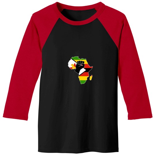 Discover Zimbabwean pride Zimbabwe flag Africa map raised fist hoodie Baseball Tees