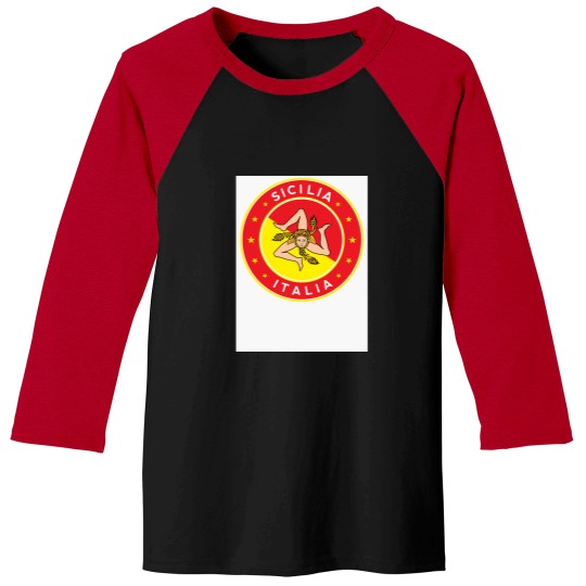 Discover Sicilia, Italia, Sicily, Italy, with flag colors Baseball ¾ Sleeve T-Shirt Baseball Tees