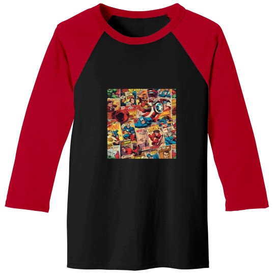 Discover vintage comic pattern Active T-Shirt Baseball Tees
