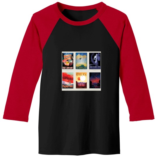 Discover Nasa Jpl Space Tourism Collage Exoplanet Travel Bureau (8K Resolution) Baseball Tees