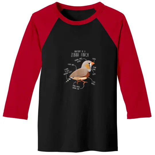 Discover Zebra Finch Anatomy Funny Cute Pet Bird Mom Finc Baseball Tees