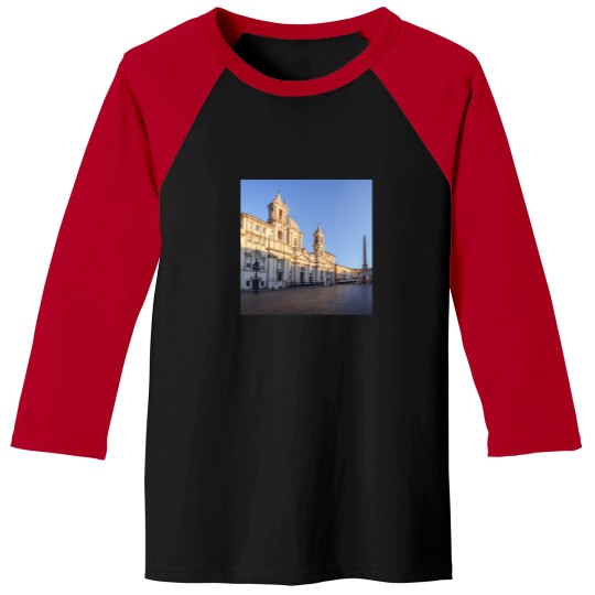 Discover Sant Agnese Church At Dawn In The Piazza Navona - Rome Italy 859 Baseball Tees