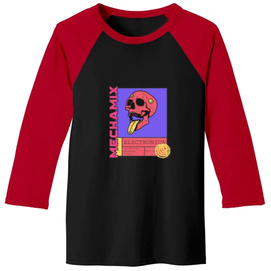 Discover MECHAMIX VAPOURWAVE skulls FUN Baseball Tees