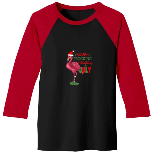 Discover Womens Merry Flocking Christmas In July VNeck Baseball Tees