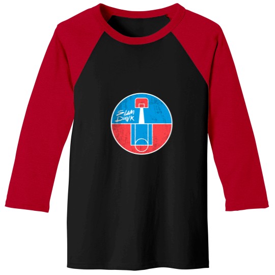 Discover Slam DunksBasketball Court Emblem Baseball Tees