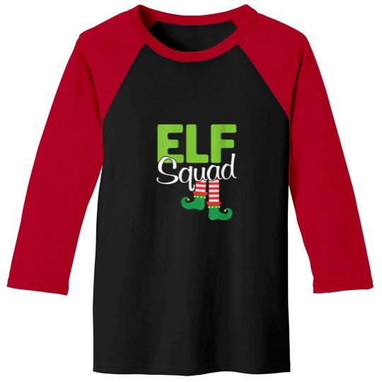 Discover Womens Elf Squad Christmas Gift VNeck Baseball Tees