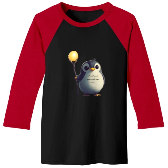 Discover Magical Penguin Granting Wishes With A Golden Glow 2656 Baseball Tees