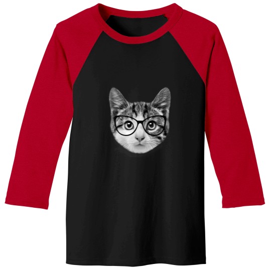 Discover Nerdy Cat Baseball Tees