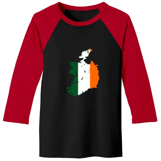 Discover Flag Map of Ireland Baseball Tees