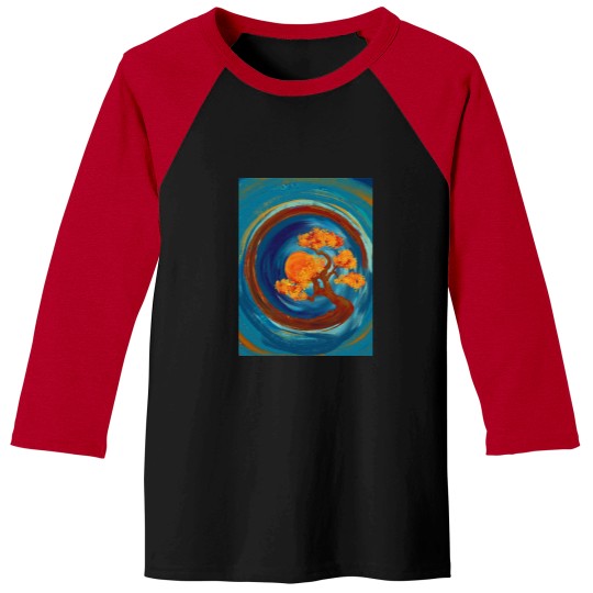 Discover Enso Zen circles and Bonsai Tree - impasto Baseball Tees