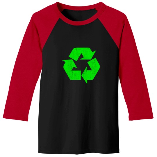 Discover Earth Day Grunge Recycle Symbol Baseball Tees