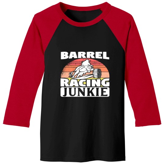Discover Funny Horse Barrel Racer Racing Junkie Horse Riding Baseball Tees