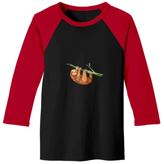 Discover Kawaii sloth watercolor Active Kawaii sloth watercolor Active Baseball Tees
