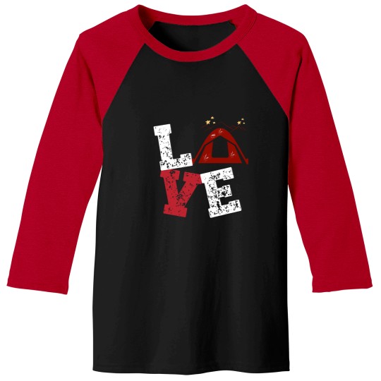 Discover i love camping apparel for camping lovers Baseball Tees