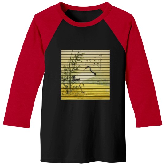 Discover Famous Vintage Art Crane Bamboo and Iris Special Design Baseball Tees