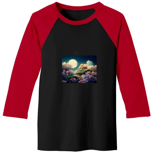 Discover Fantasy Landscape v14 by RudeKittenDesigns Baseball Tees