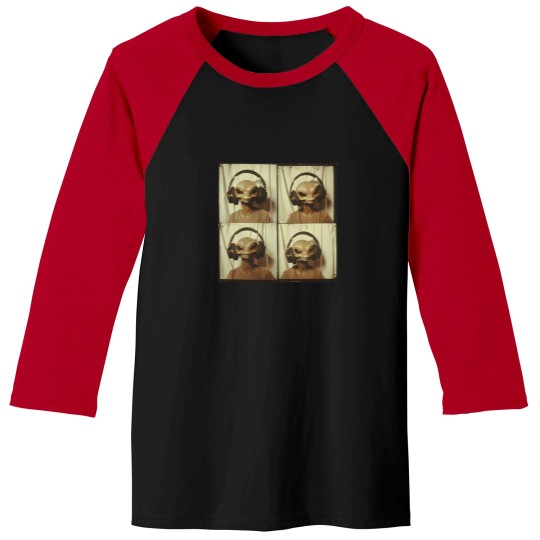 Discover Vintage-Alien-Listing-To-Music T-Shirt Baseball Tees